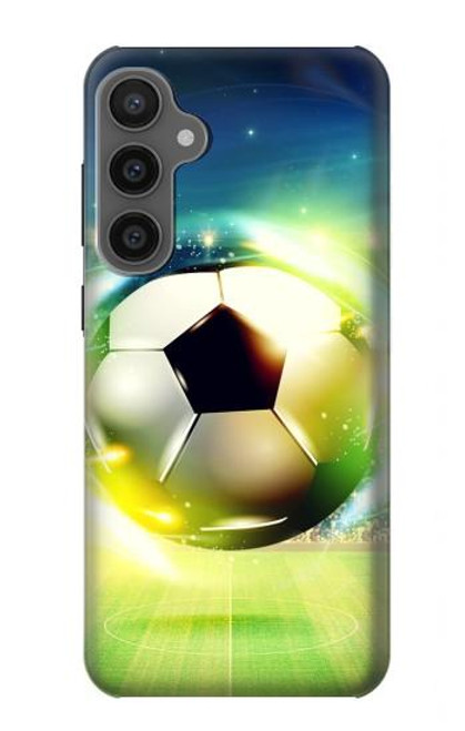 W3844 Glowing Football Soccer Ball Hard Case and Leather Flip Case For Samsung Galaxy S23 FE