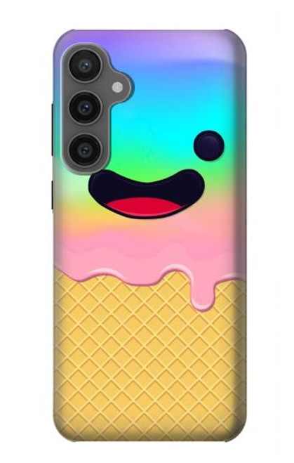 W3939 Ice Cream Cute Smile Hard Case and Leather Flip Case For Samsung Galaxy S23 FE