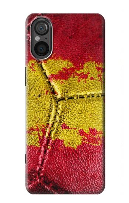 W3315 Spain Flag Vintage Football Graphic Hard Case and Leather Flip Case For Sony Xperia 5 V