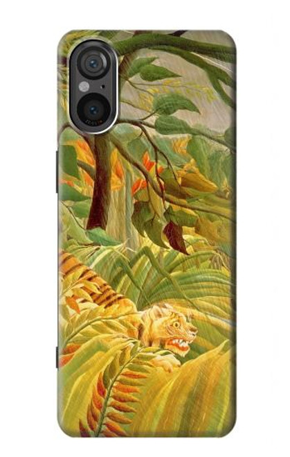 W3344 Henri Rousseau Tiger in a Tropical Storm Hard Case and Leather Flip Case For Sony Xperia 5 V