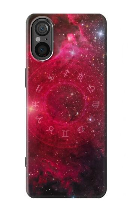 W3368 Zodiac Red Galaxy Hard Case and Leather Flip Case For Sony Xperia 5 V