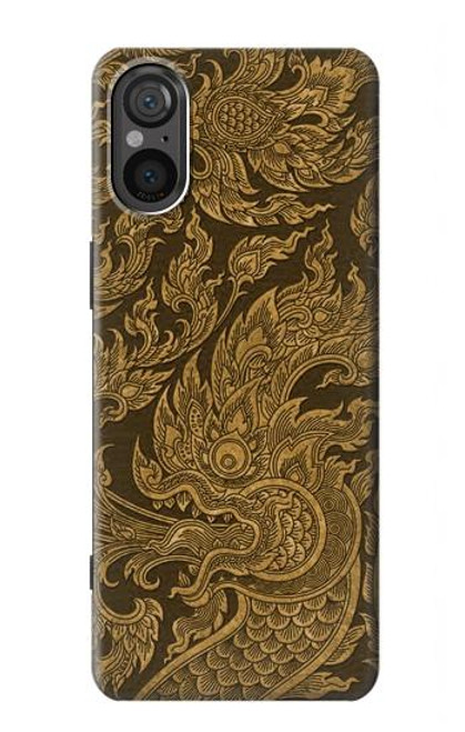 W3382 Thai Art Naga Hard Case and Leather Flip Case For Sony Xperia 5 V