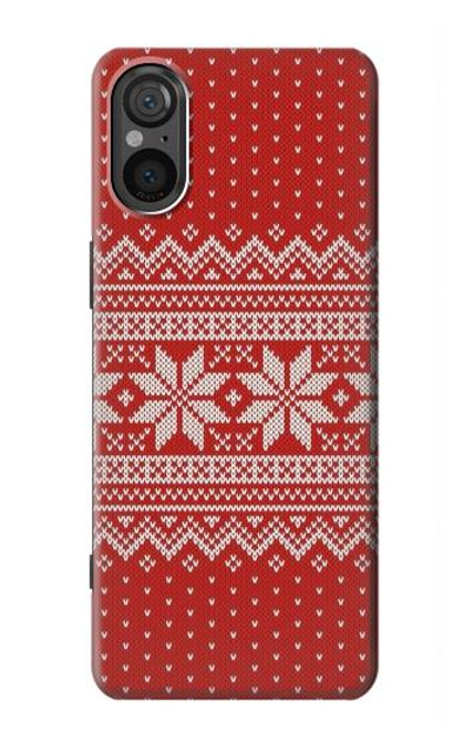 W3384 Winter Seamless Knitting Pattern Hard Case and Leather Flip Case For Sony Xperia 5 V