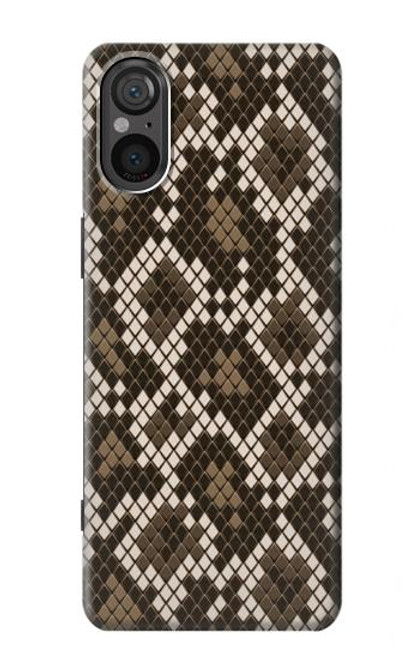 W3389 Seamless Snake Skin Pattern Graphic Hard Case and Leather Flip Case For Sony Xperia 5 V