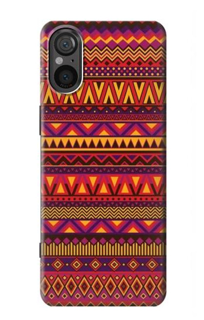 W3404 Aztecs Pattern Hard Case and Leather Flip Case For Sony Xperia 5 V