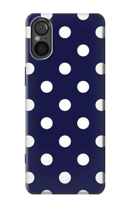 W3533 Blue Polka Dot Hard Case and Leather Flip Case For Sony Xperia 5 V