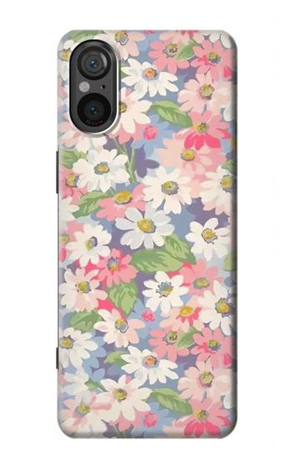 W3688 Floral Flower Art Pattern Hard Case and Leather Flip Case For Sony Xperia 5 V