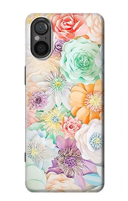 W3705 Pastel Floral Flower Hard Case and Leather Flip Case For Sony Xperia 5 V