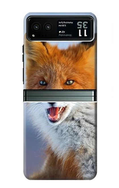 W0417 Fox Hard Case and Leather Flip Case For Motorola Razr 40