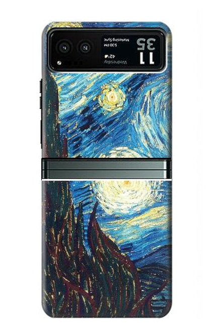 W0582 Van Gogh Starry Nights Hard Case and Leather Flip Case For Motorola Razr 40