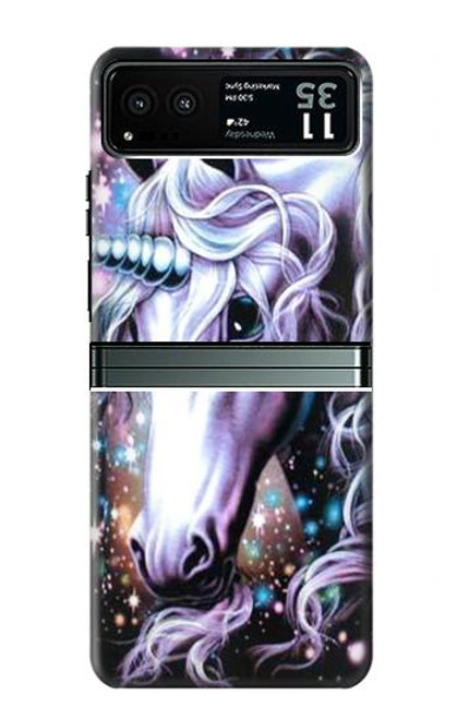 W0749 Unicorn Horse Hard Case and Leather Flip Case For Motorola Razr 40