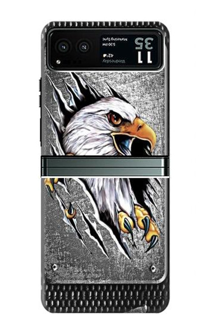 W0855 Eagle Metal Hard Case and Leather Flip Case For Motorola Razr 40