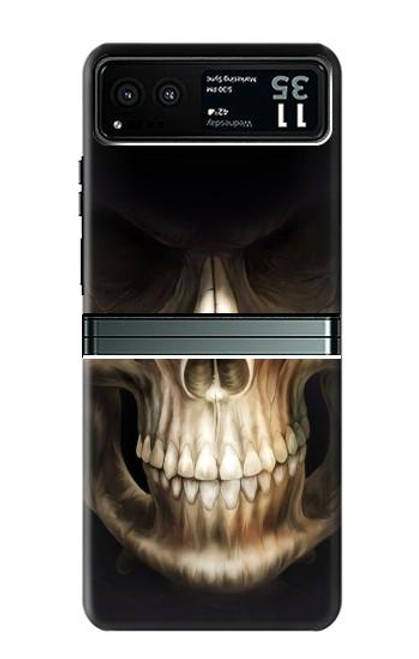 W1107 Skull Face Grim Reaper Hard Case and Leather Flip Case For Motorola Razr 40