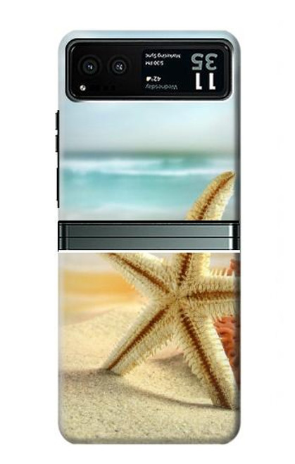 W1117 Starfish on the Beach Hard Case and Leather Flip Case For Motorola Razr 40