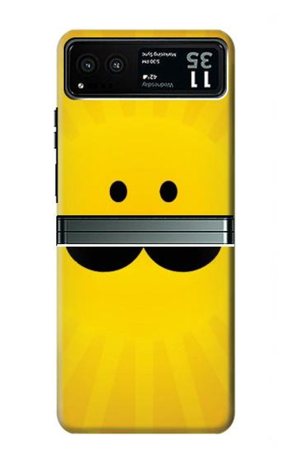 W1145 Yellow Mustache Sun Hard Case and Leather Flip Case For Motorola Razr 40