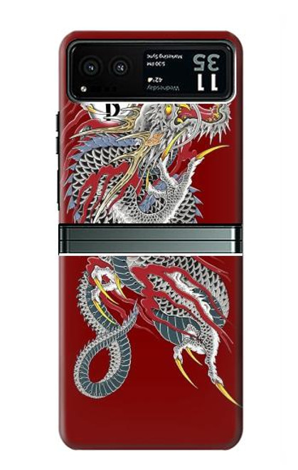 W2104 Yakuza Dragon Tattoo Hard Case and Leather Flip Case For Motorola Razr 40