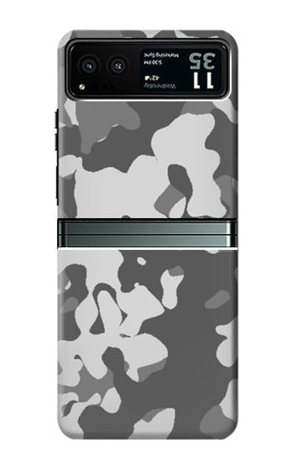 W2186 Gray Camo Camouflage Graphic Printed Hard Case and Leather Flip Case For Motorola Razr 40