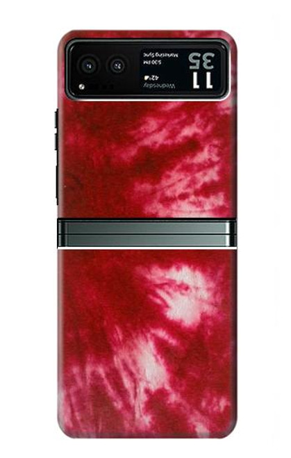 W2480 Tie Dye Red Hard Case and Leather Flip Case For Motorola Razr 40