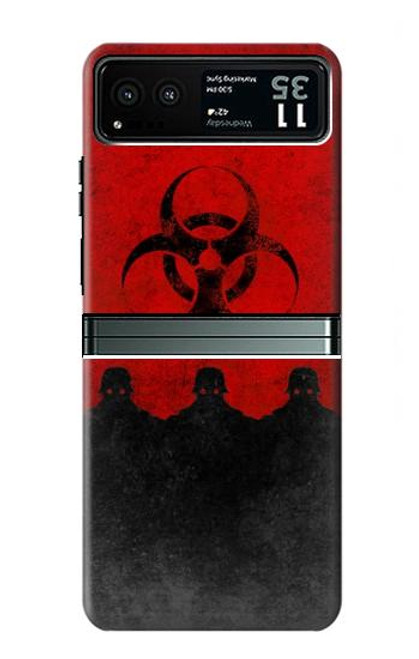 W2917 Biohazards Virus Red Alert Hard Case and Leather Flip Case For Motorola Razr 40