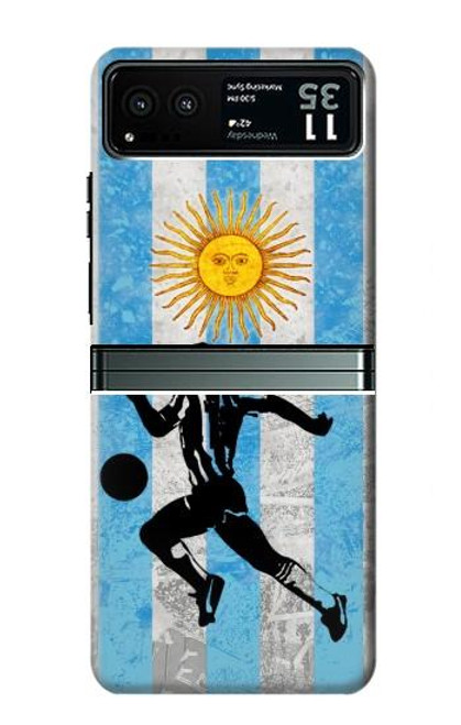 W2977 Argentina Football Soccer Hard Case and Leather Flip Case For Motorola Razr 40