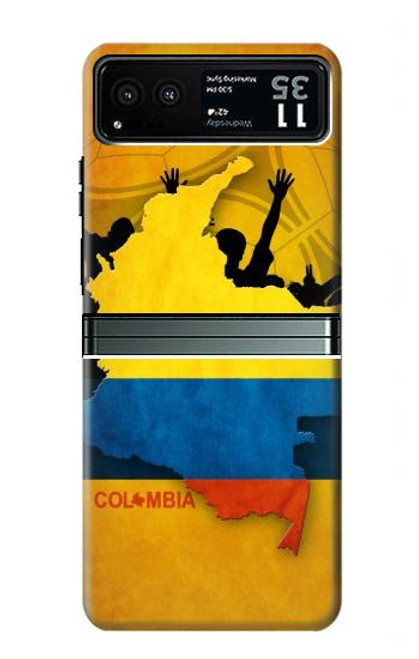 W2996 Colombia Football Soccer Hard Case and Leather Flip Case For Motorola Razr 40