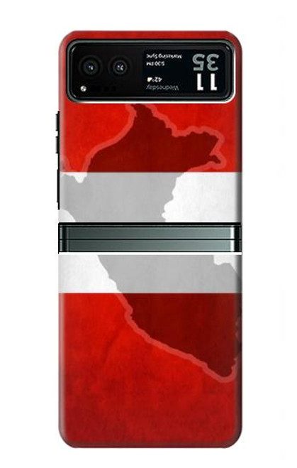 W3018 Peru Flag Hard Case and Leather Flip Case For Motorola Razr 40