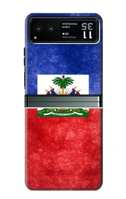 W3022 Haiti Flag Hard Case and Leather Flip Case For Motorola Razr 40