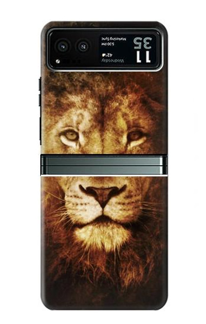 W3182 Lion Hard Case and Leather Flip Case For Motorola Razr 40