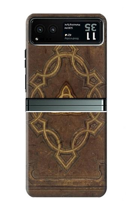 W3219 Spell Book Cover Hard Case and Leather Flip Case For Motorola Razr 40