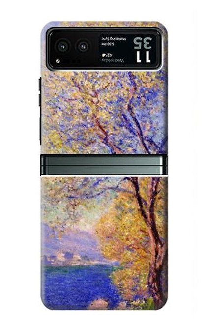 W3339 Claude Monet Antibes Seen from the Salis Gardens Hard Case and Leather Flip Case For Motorola Razr 40