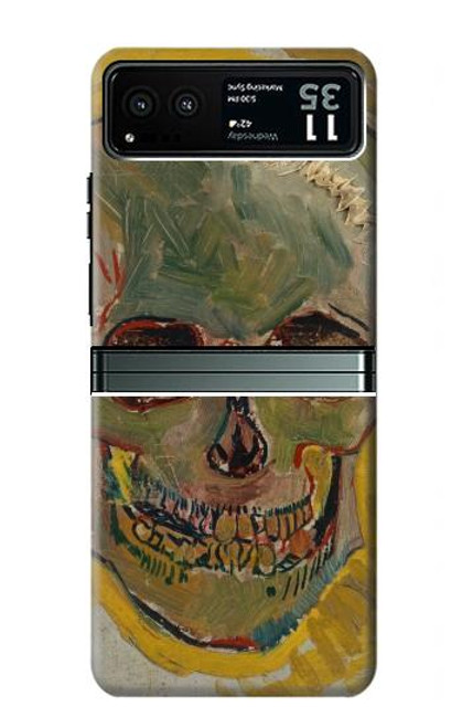 W3359 Vincent Van Gogh Skull Hard Case and Leather Flip Case For Motorola Razr 40