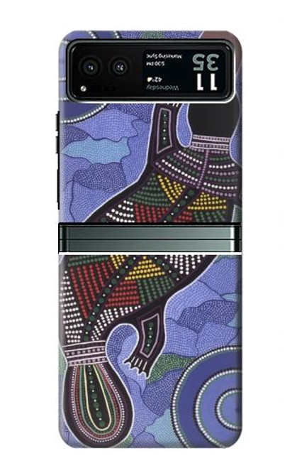 W3387 Platypus Australian Aboriginal Art Hard Case and Leather Flip Case For Motorola Razr 40