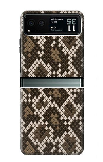 W3389 Seamless Snake Skin Pattern Graphic Hard Case and Leather Flip Case For Motorola Razr 40