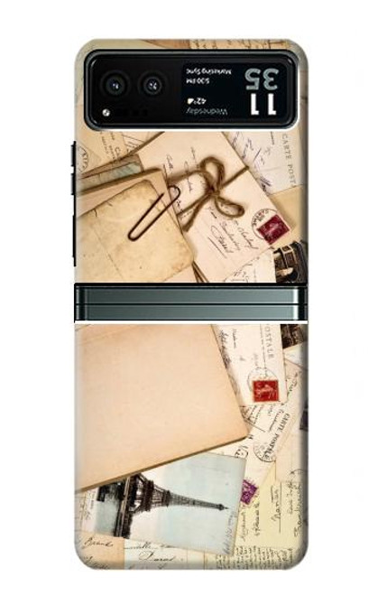 W3397 Postcards Memories Hard Case and Leather Flip Case For Motorola Razr 40