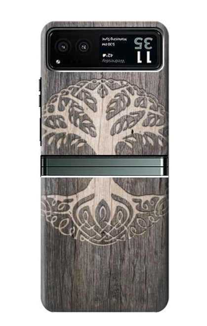 W3591 Viking Tree of Life Symbol Hard Case and Leather Flip Case For Motorola Razr 40