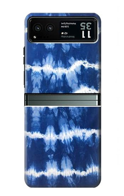 W3671 Blue Tie Dye Hard Case and Leather Flip Case For Motorola Razr 40