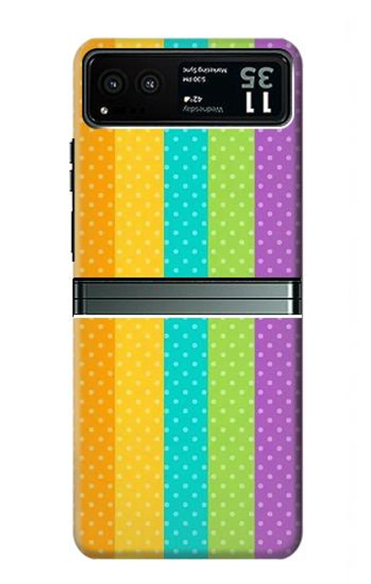W3678 Colorful Rainbow Vertical Hard Case and Leather Flip Case For Motorola Razr 40