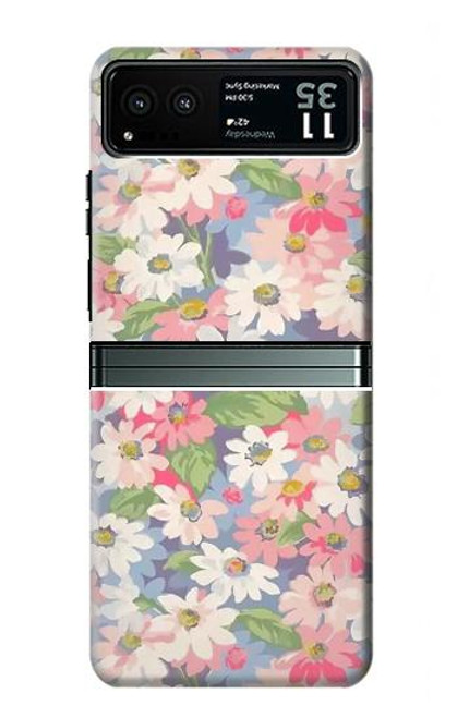 W3688 Floral Flower Art Pattern Hard Case and Leather Flip Case For Motorola Razr 40