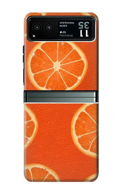 W3946 Seamless Orange Pattern Hard Case and Leather Flip Case For Motorola Razr 40