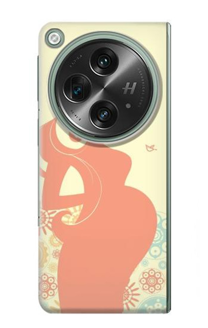 W0815 Pregnant Art Hard Case and Leather Flip Case For OnePlus OPEN