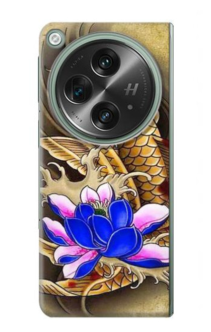 W1604 Carp Koi Fish Japanese Tattoo Hard Case and Leather Flip Case For OnePlus OPEN