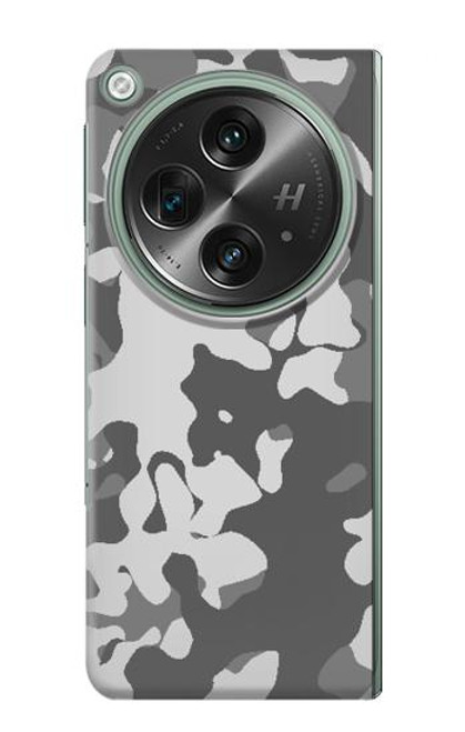 W2186 Gray Camo Camouflage Graphic Printed Hard Case and Leather Flip Case For OnePlus OPEN