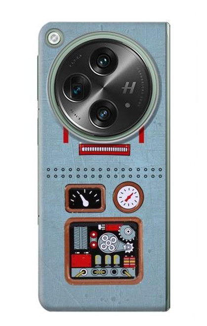 W3040 Retro Robot Toy Hard Case and Leather Flip Case For OnePlus OPEN