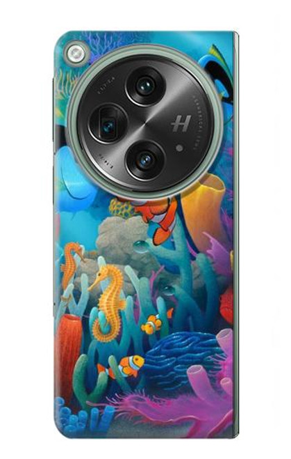 W3227 Underwater World Cartoon Hard Case and Leather Flip Case For OnePlus OPEN