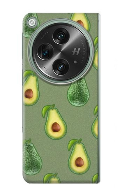 W3285 Avocado Fruit Pattern Hard Case and Leather Flip Case For OnePlus OPEN