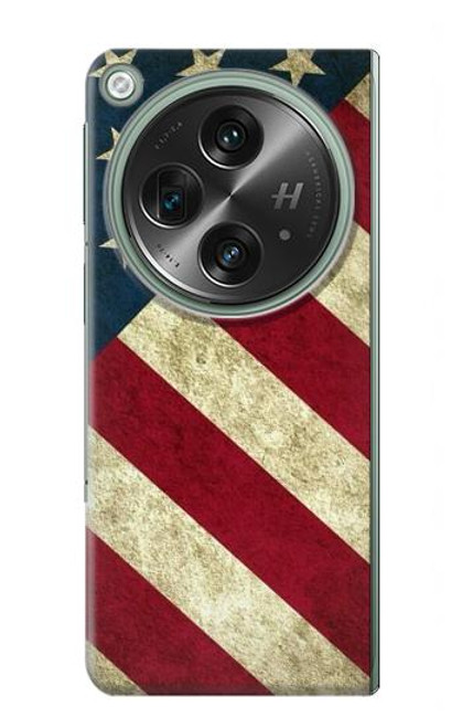 W3295 US National Flag Hard Case and Leather Flip Case For OnePlus OPEN