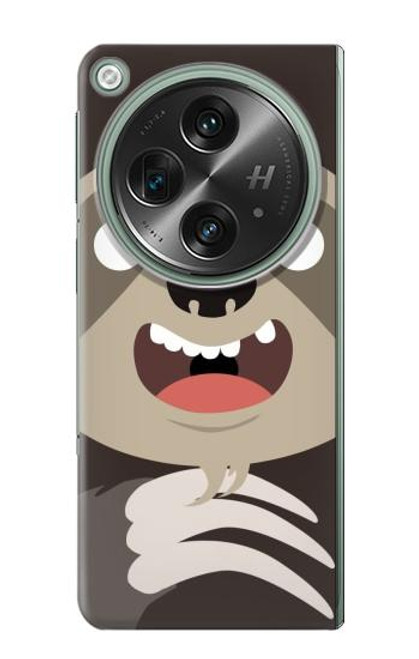 W3855 Sloth Face Cartoon Hard Case and Leather Flip Case For OnePlus OPEN