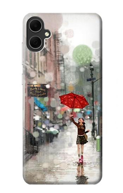 W0108 Girl in The Rain Hard Case and Leather Flip Case For Samsung Galaxy A05