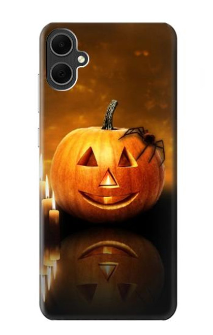 W1083 Pumpkin Spider Candles Halloween Hard Case and Leather Flip Case For Samsung Galaxy A05