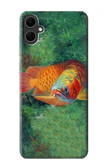 W1157 Red Arowana Fish Hard Case and Leather Flip Case For Samsung Galaxy A05